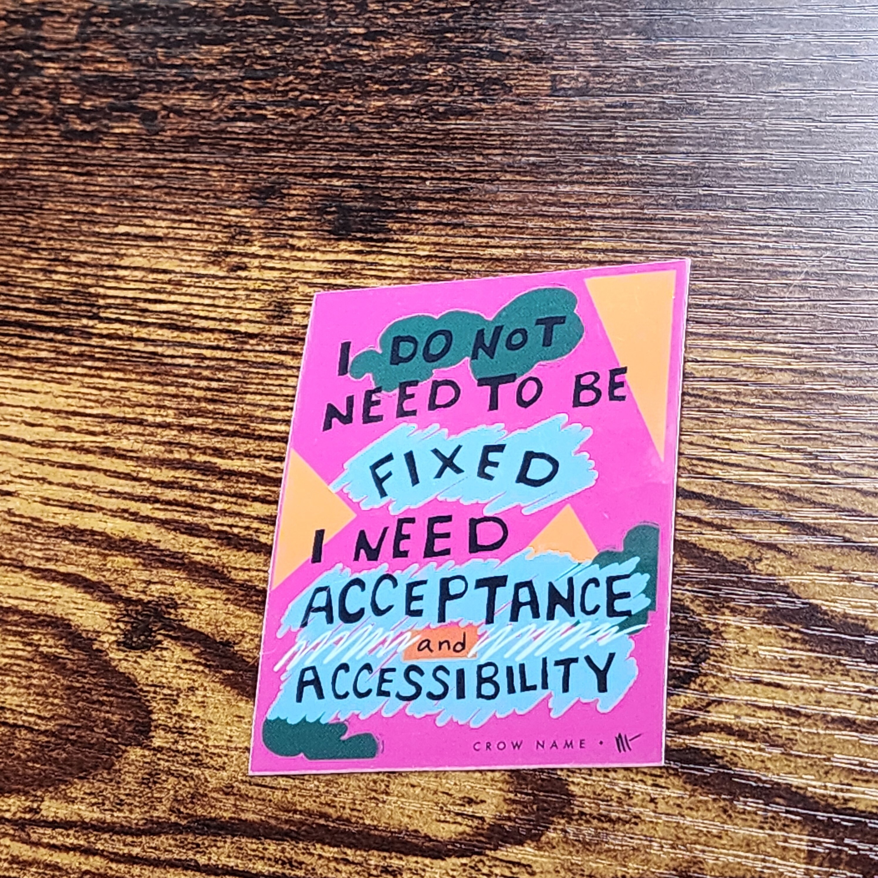 Acceptance and Accessibility Disability Vinyl Sticker, Disability ...