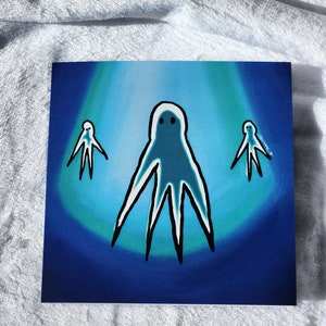 Cartão Alienígenas Estão Aqui, Cartão Alienígena, Cartão Inexplicável, Cosmos e o Universo, Cartão Espacial, Cartão em Branco, Estranho, Assustador, Misterioso, OVNI