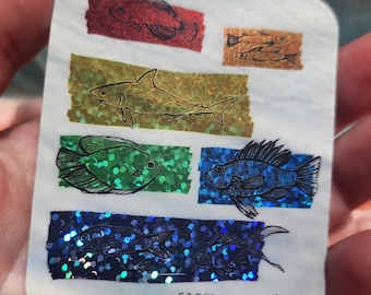 Gay Fish Glitter Vinyl Sticker - LGBTQIA+