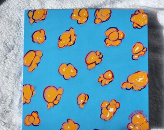 Colorful Popcorn Celebration Card: Blank Square Card