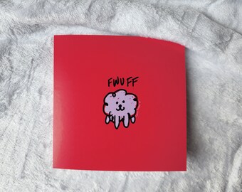 Fwuff Puppy Card, Cute Dog, Blank Card with Envelope
