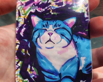 Happy Boi Cat Vinyl Sticker: Waterproof Kitty Art