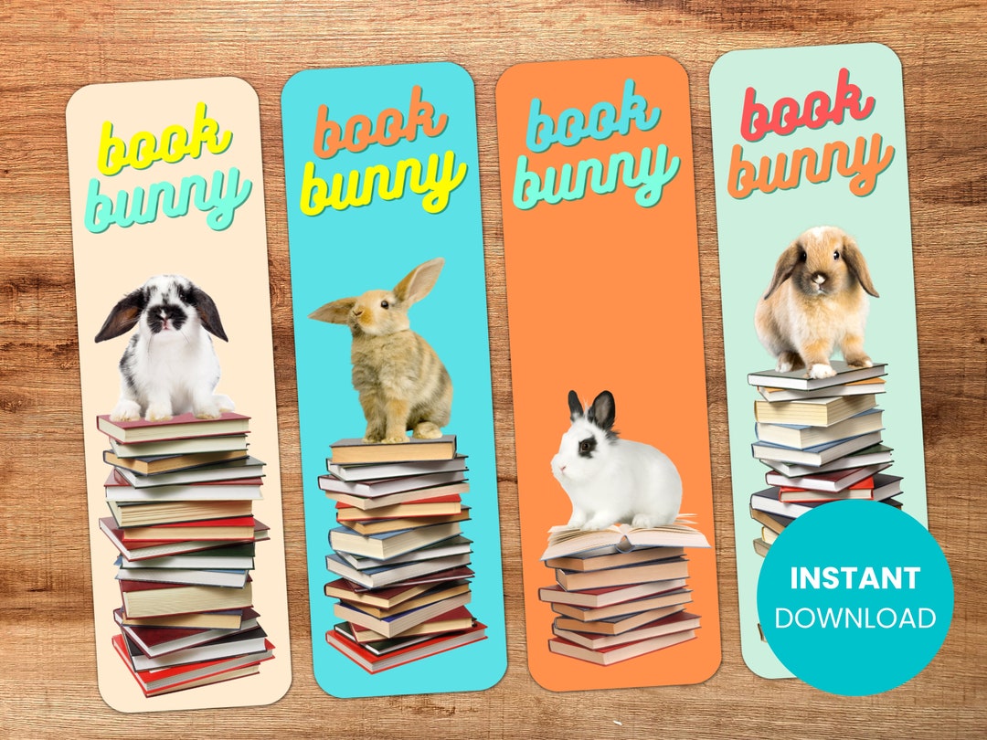 PRINTABLE Book Bunny Bookmarks Instant Download - Etsy