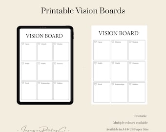 Printable Vision Board and Template 2023 Pinterest (Instant Download ...