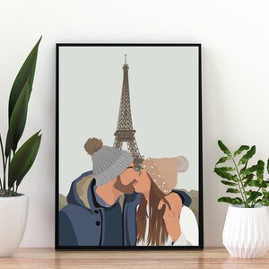 Custom Faceless Portrait from Photo, Personalized Couple Illustration, Couple Print, Family Pet Portrait, Anniversary Gift, Christmas Gifts