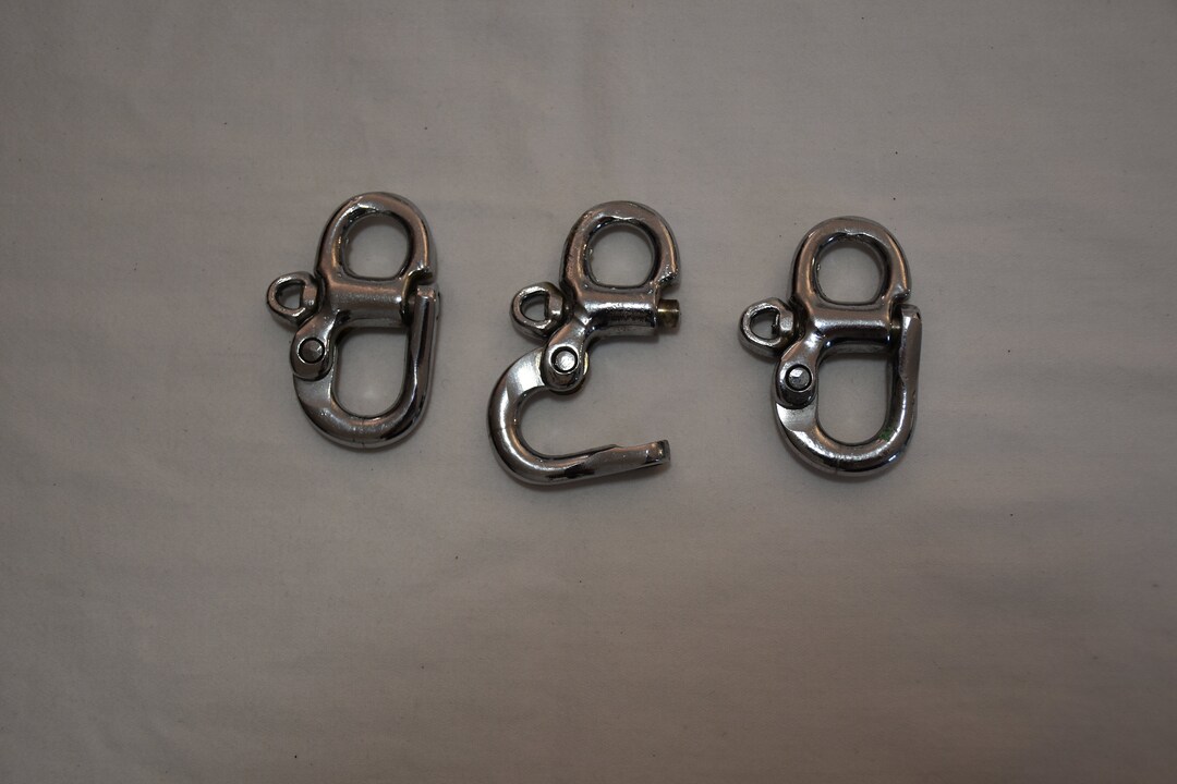 Nautical Stainless Steel Safety Snap Shackles Vintage 3 Item Set Etsy