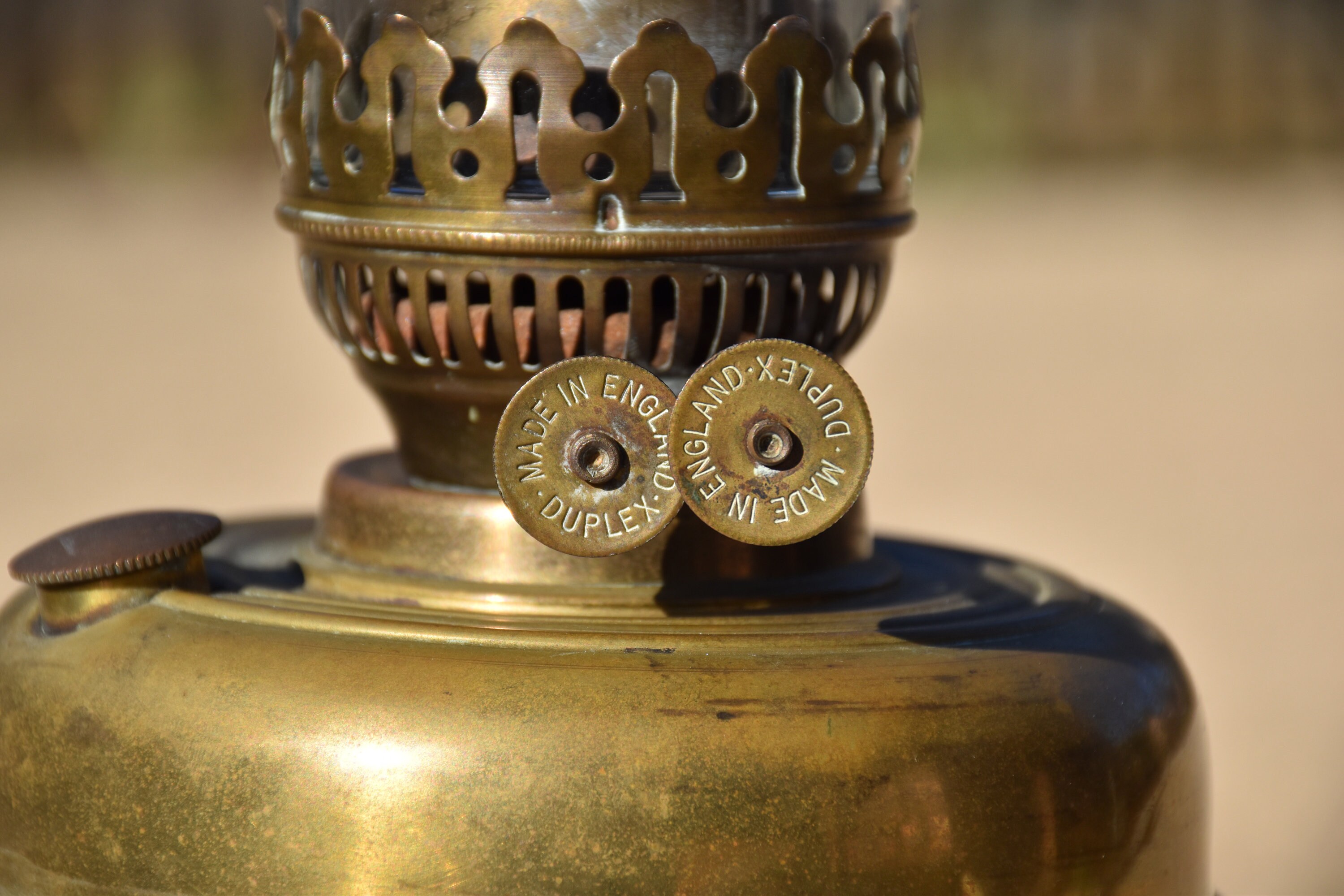 Double Wick Brass Oil Lamp Made in England Antique Etsy Australia