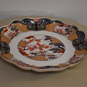 Fluted Plate Japanese Large Signed Vintage
