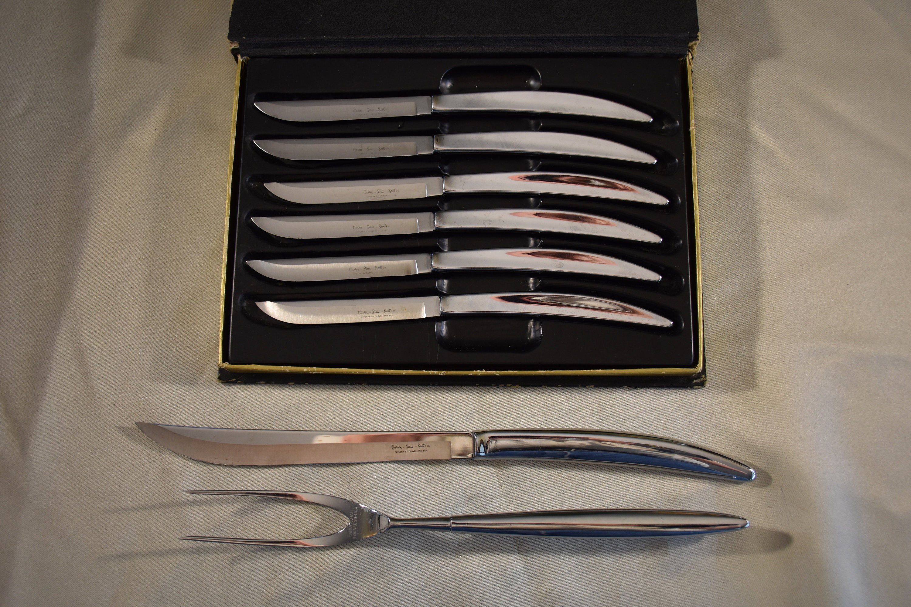 Vintage Stainless Steel Carvel Hall Steak Knife Set and a Two Etsy