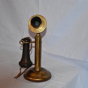 Western Electric AT&T Candlestick Telephone Brass Antique