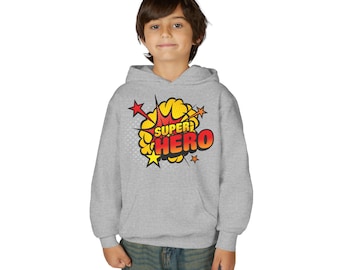 Super Hero grafische hoodie voor jongeren | Jeugdsweater met capuchon