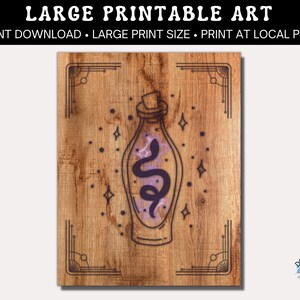 Printable Magic Potion Bottle Wall Art, Multiple Size Options Instant Download Art