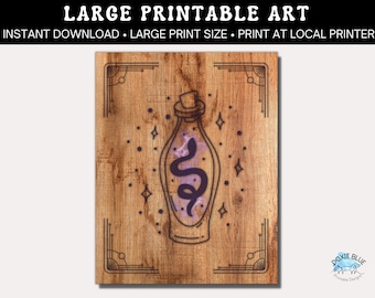 Printable Magic Potion Bottle Wall Art, Multiple Size Options Instant Download Art