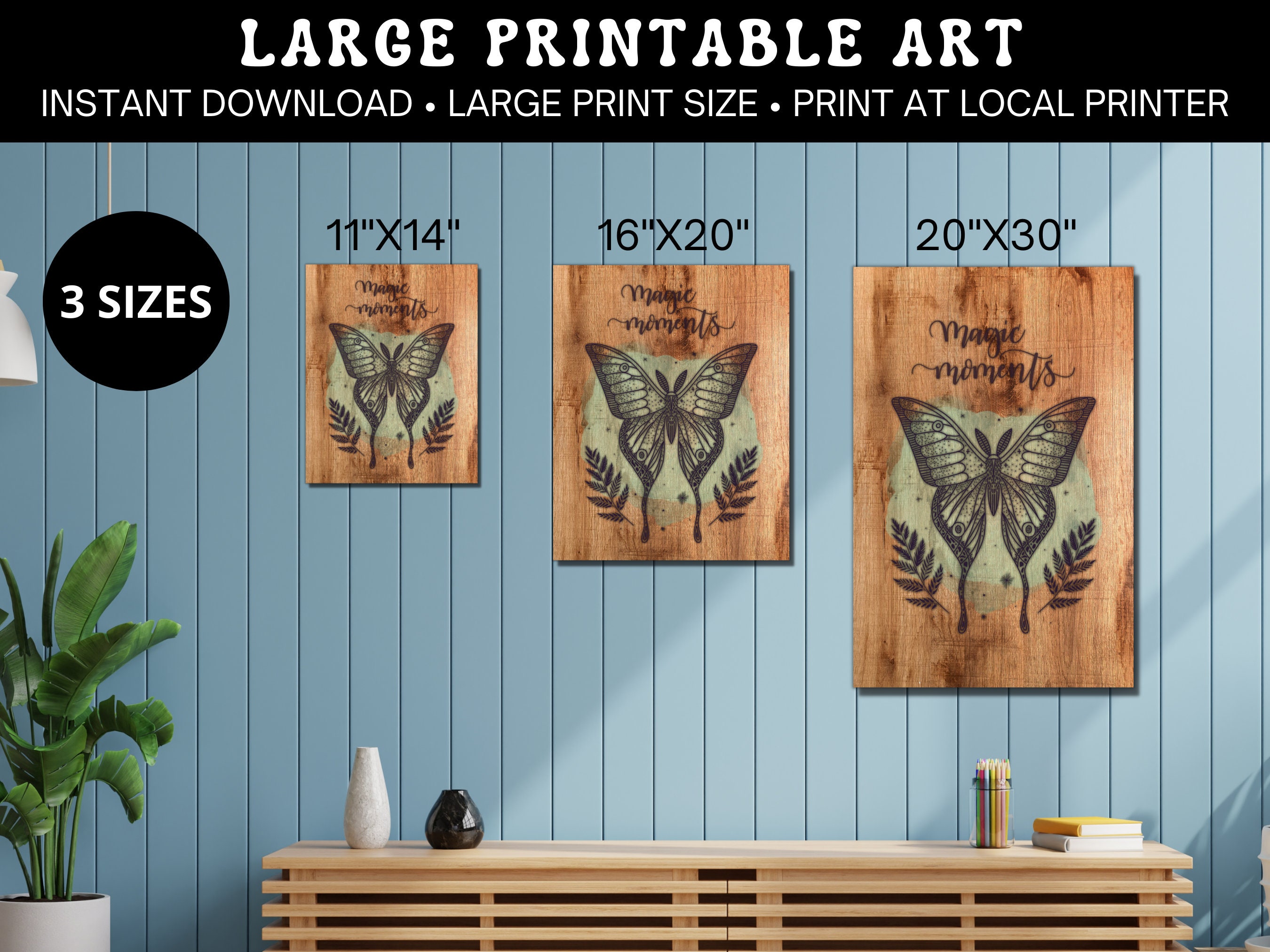 Printable Magical Luna Moth Wall Art, Multiple Size Options Instant ...