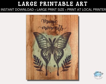 Art mural magique imprimable Luna Moth, options de taille multiples Téléchargement instantané de l’art