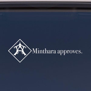 Minthara Approves Vinyl Sticker - Baldur&#39;s Gate 3 - BG3 - Window Decal - Laptop Sticker - White Vinyl