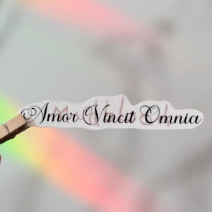Dramione Sticker - Amor Vincit Omnia - Mudblood - Fanfiction - for Water bottle, kindle, laptop - Draco Malfoy and Hermione Granger