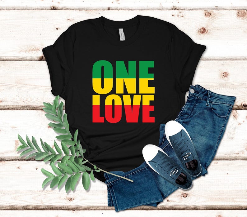 Bob Marley "One Love" T-Shirt: Vintage Reggae Music Tee image 1