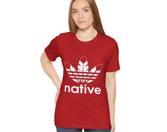 Native Feather Logo T-Shirt: Unisex Indian Lover Tee