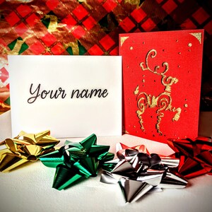 Carte de Noël personnalisée renne avec enveloppe personnalisée et message secret