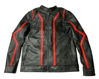 Chaqueta de cuero hecha a mano inspirada en Ares de Tron, chaqueta de disfraz de Jared Leto de Tron, disfraz de ciencia ficción para Halloween