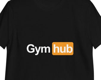 Gym Hub Logo T-Shirt, Gym Workout Shirt, Funny Fitness Tee, Workout Motivation T-Shirt, Gym Humor Shirt, Fitness Gift for Him or Her
