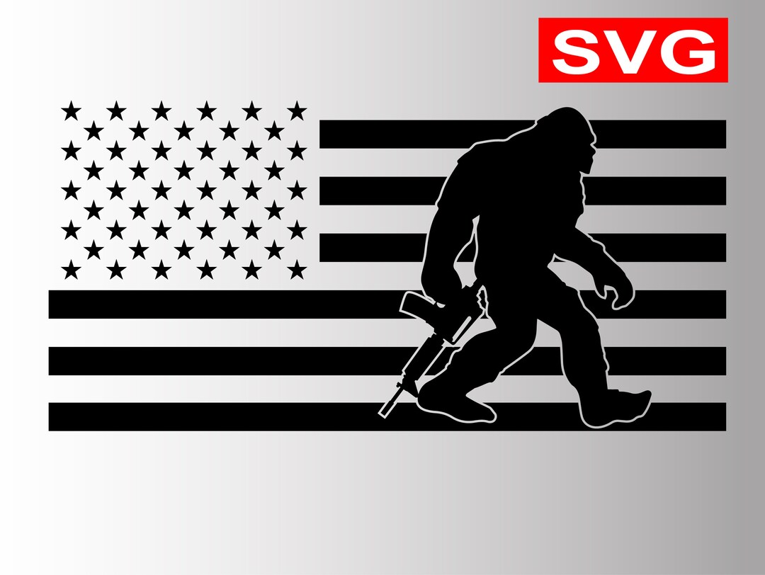 Flag Sasquatch Hunter SVG File for Wood Flags/vinyl/laser - Etsy