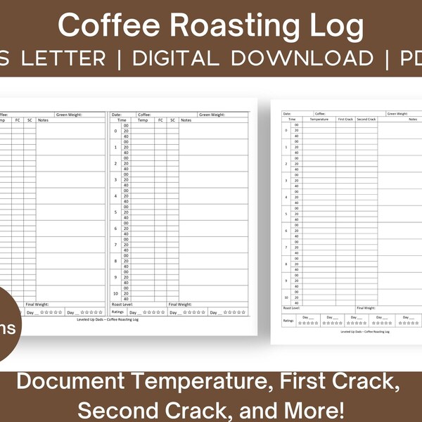 Coffee Roast Logbook Etsy Coffee Roast Logbook Etsy