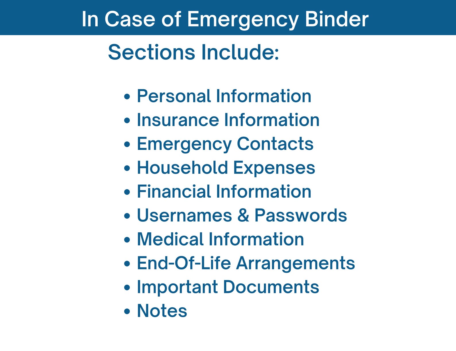 Emergency Binder Fillable and Printable PDF Legacy Planner, in Case of ...