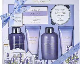 Lavender Elegance: Bath Spa Gifts for Women  | 6 Pcs Lavender Gift Set - Perfect for Self-Care, Birthdays, and Christmas