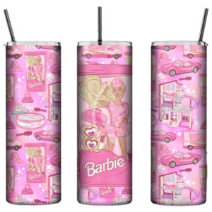 Personalised Tumbler- Bar B Doll 20oz Tall Skinny Tumbler, Personalised Gift, Customisable, Hand Drawn Doll Fandom, Nostalgic Barb Doll Gift