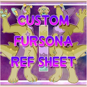 Design personalizado de Furry Anthro Fursona com referência posada