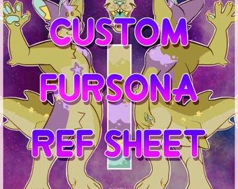 Custom Furry Anthro Fursona Design Posed Reference