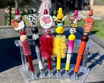Handmade Beaded Pens | Cow, Bumblebee, Pumpkin Spice