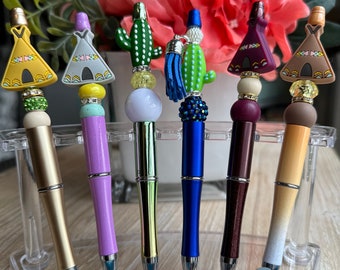 Handmade Beaded Cactus Pen | Boho Journaling Pens