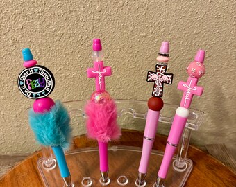Fun Beaded Pens | Colorful Pens | Faith Inspired Pens | Cross Pen | Teacher Pen | Christian Gifts | Gifts for Coworkers | Christian pens