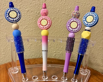 Cafecito and Pan Dulce Pens | Cafecito | Pan Dulce | Coffee Themed Pens | Spanish | Cute Pens | Fun Gifts | Handmade Pens | Focal Bead Pens