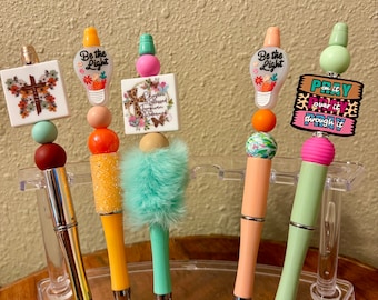Fun Beaded Pens | Colorful Pens | Faith Inspired Pens | Cross Pen | Teacher Pen | Christian Gifts | Gifts for Coworkers | Christian pens