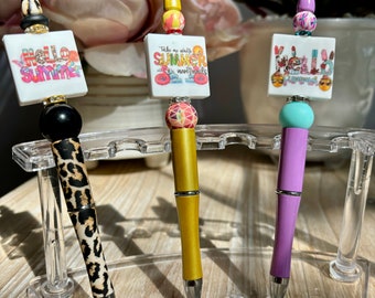 Handmade Beaded Summer Pens | Fun Office Supplies