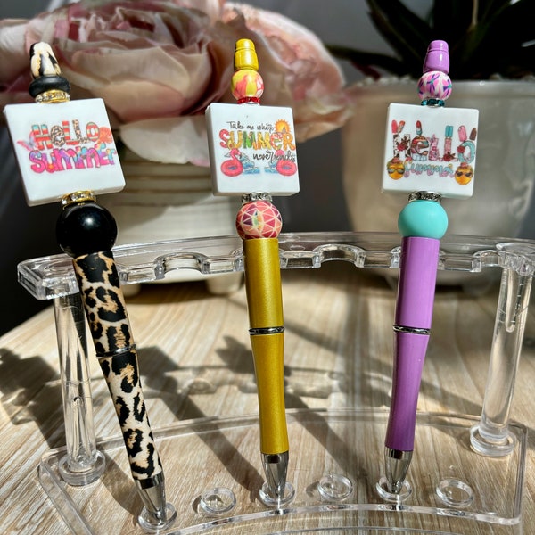 Handmade Pens | Colorful Beaded Pens | Handmade Gift Ideas | Summer Time | Beach Themed Presents | Vacation Time | Beach Pens | coworkers