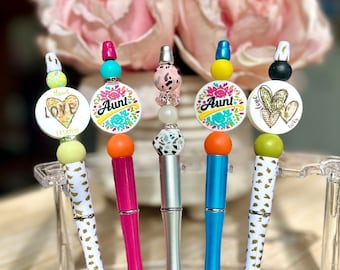 Adorable Custom Beaded Pens | Girl pens | Gifts for Aunts | Presents for Friends | Office Supplies | Teacher Accesories | Fun Pens | Cute