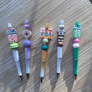 Bubble Tea Bead Pens | Donut Pens | Donut Gifts | Coffee Basket Filler | Coworker Gifts | Stocking Stuffers | Colorful Pens | Office Pen