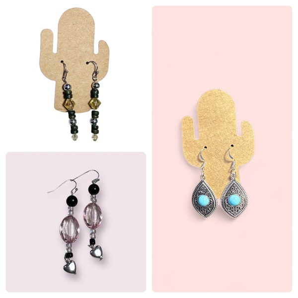 Earrings | Western Style | Faux Turquoise | Dangle Earrings | Handmade Earrings | Unique Jewelry | Beaded Jewelry | Simple Earrings