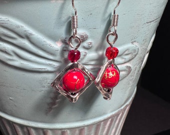 Turquoise Skull Dangle Earrings | Rustic Southwestern Style