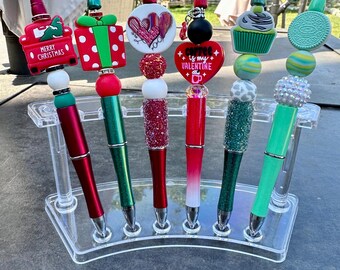 Colorful Beaded Pens | Variety of different Pens | Pens for work | Christmas Pen | Cupcakes | Hearts | Valentines | Cookies | Sweets | Pen