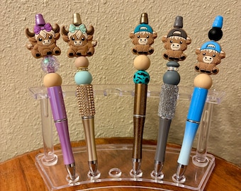 Highland Cow Beaded Pen | Fun Office Desk Decor