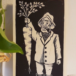 Impression linogravure, art mural original, « Capture du jour »