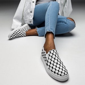 Palästina Schuhe Keffiyeh Design Frauenschuhe Slip-on palästinensischen Tatreez Design freie Palästina Textur Gaza Solidarität