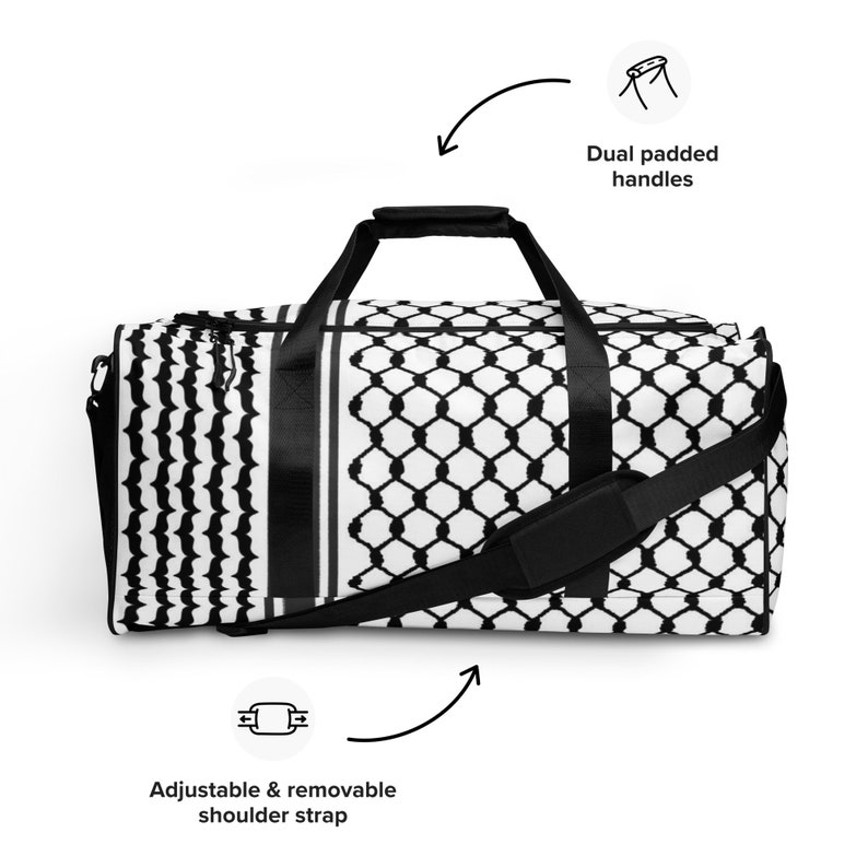 Palestine keffiyeh Duffle bag kufiyah texture arabic design free gaza stop war peace in the middle ease unique design HQ