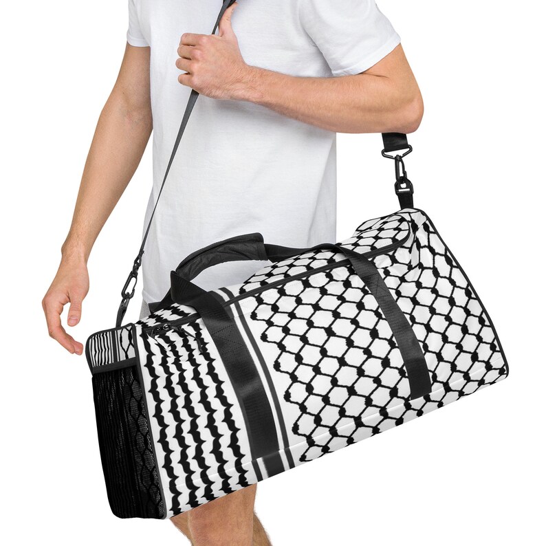 Palestine keffiyeh Duffle bag kufiyah texture arabic design free gaza stop war peace in the middle ease unique design HQ